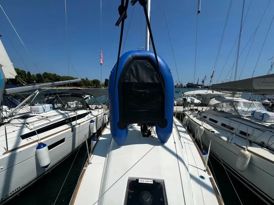 Deck of Vitamar, a Jeanneau Sun Odyssey 349 sailboat at Grad Pula, Croatia