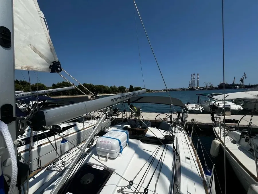 Exterior view of Vitamar, a Jeanneau Sun Odyssey 349 sailboat at Grad Pula, Croatia