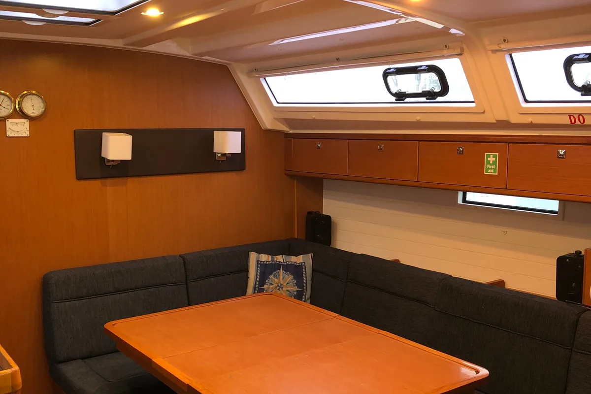 Salon of Rea (Refit 2022), a Bavaria 46 Cruiser sailboat at Municipal Unit of Lefkada, Greece