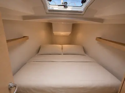 Cabin on Monsoon, a Hanse 348 sailboat at Ajaccio, France