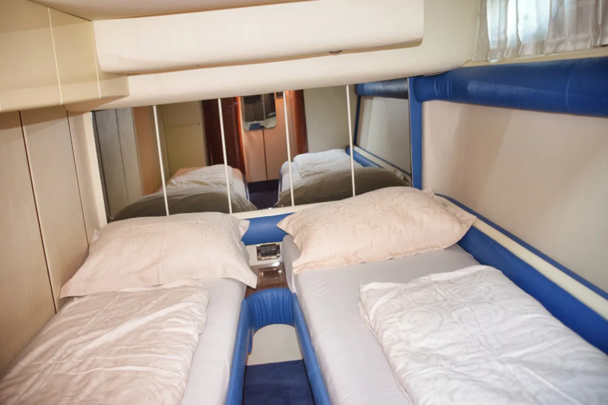 Cabin on H.I.T., a Fairline Boats Fairlane Targa 48 motorboat at Primošten, Croatia