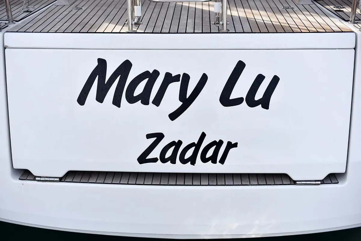 Exterior view of Mary-Lu, a Jeanneau 54 sailboat at Grad Trogir, Croatia