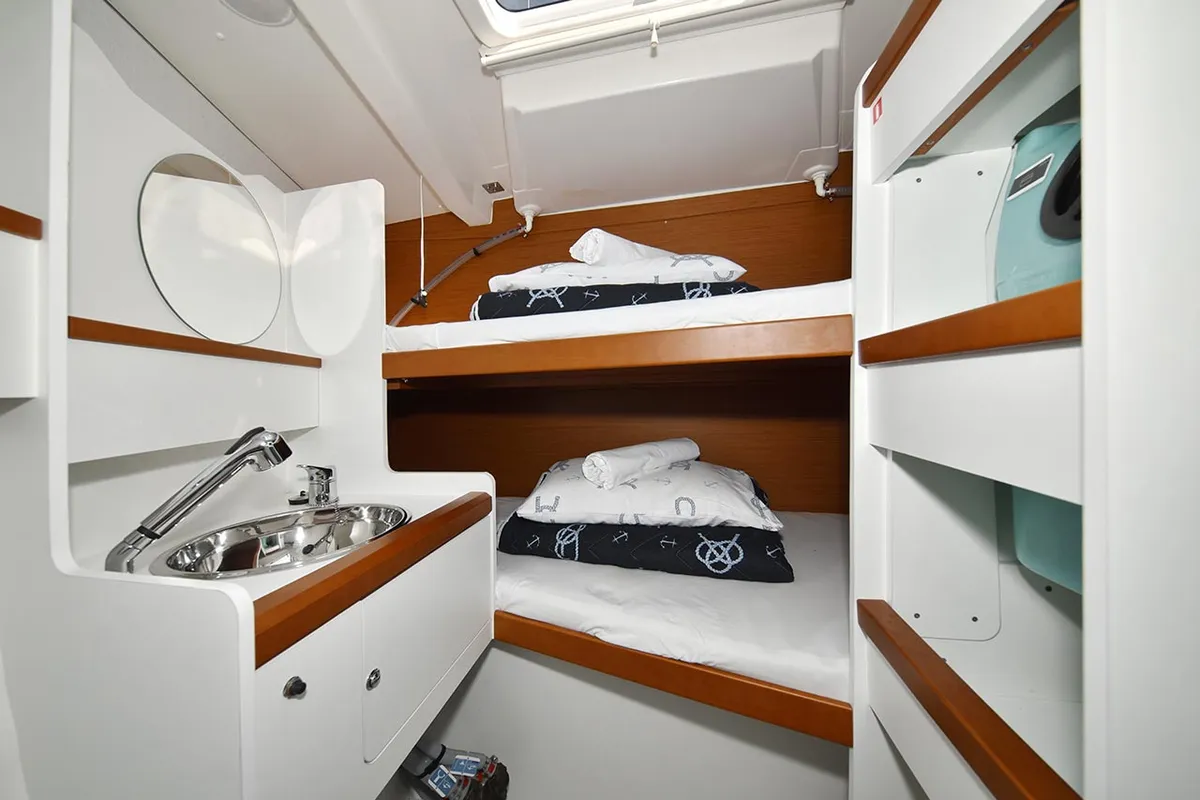 Cabin on Mary-Lu, a Jeanneau 54 sailboat at Grad Trogir, Croatia