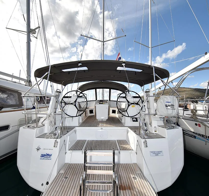 Exterior view of Mary-Lu, a Jeanneau 54 sailboat at Grad Trogir, Croatia