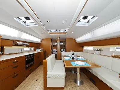 Salon of Mary-Lu, a Jeanneau 54 sailboat at Grad Trogir, Croatia