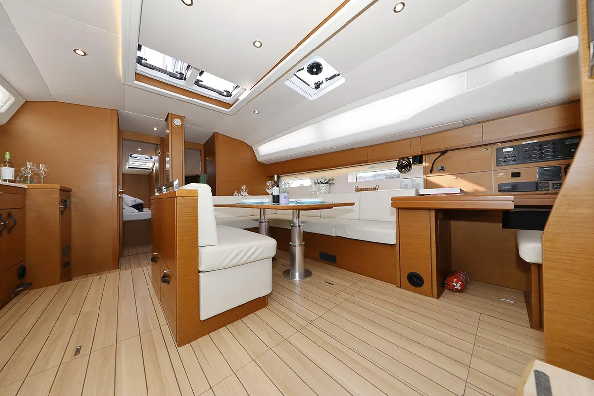 Salon of Mary-Lu, a Jeanneau 54 sailboat at Grad Trogir, Croatia
