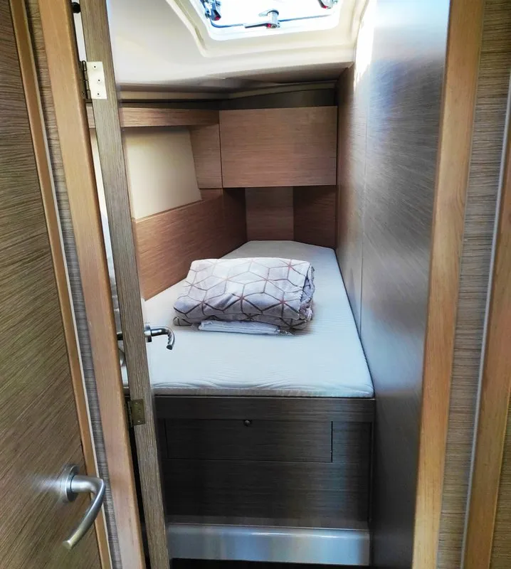 Cabin on Xristina, a Hanse 458 sailboat at Athens, Greece