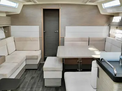 Galley of Xristina, a Hanse 458 sailboat at Athens, Greece