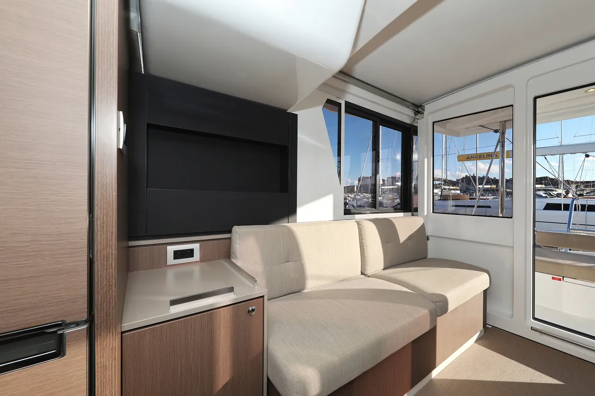 Salon of Hubble, a Bali 4.2 catamaran at Grad Biograd na Moru, Croatia