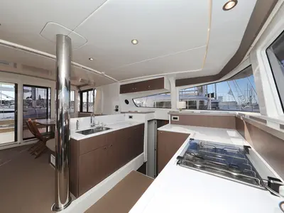 Galley of Hubble, a Bali 4.2 catamaran at Grad Biograd na Moru, Croatia