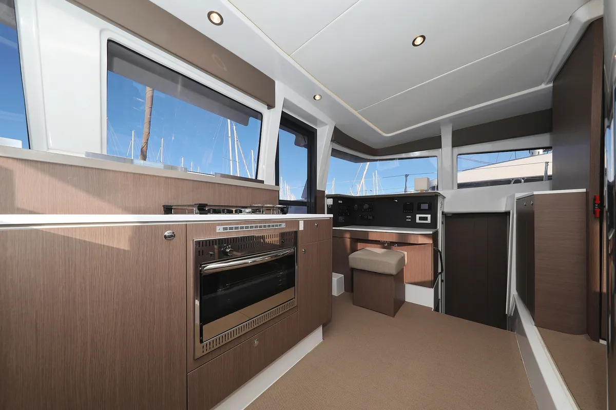 Galley of Hubble, a Bali 4.2 catamaran at Grad Biograd na Moru, Croatia