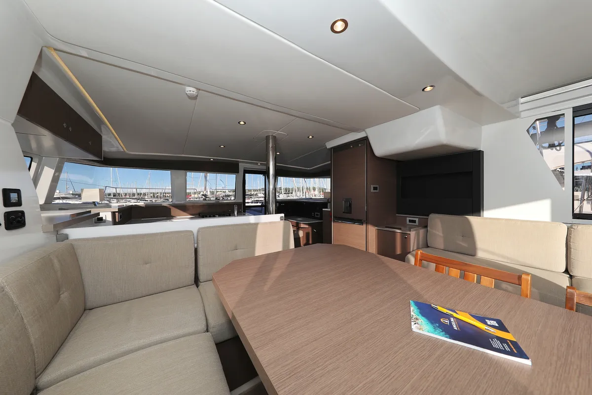 Salon of Hubble, a Bali 4.2 catamaran at Grad Biograd na Moru, Croatia