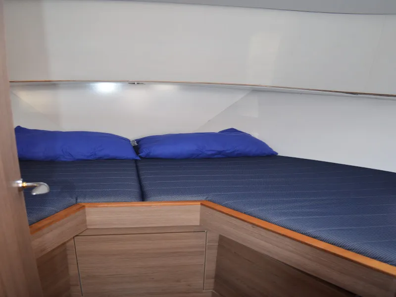 Cabin on Drait 83, a De Drait Bravoure 34 motorboat at Drachten, Netherlands