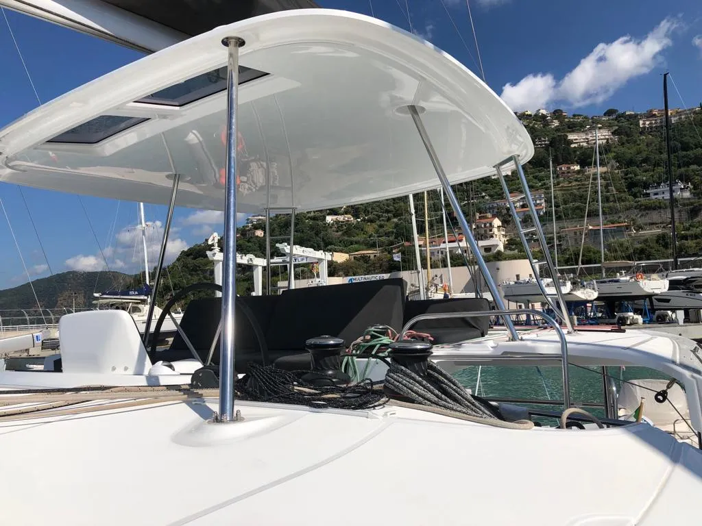 Arianna, a Lagoon 46 Fly catamaran at Capo d'Orlando, Italy