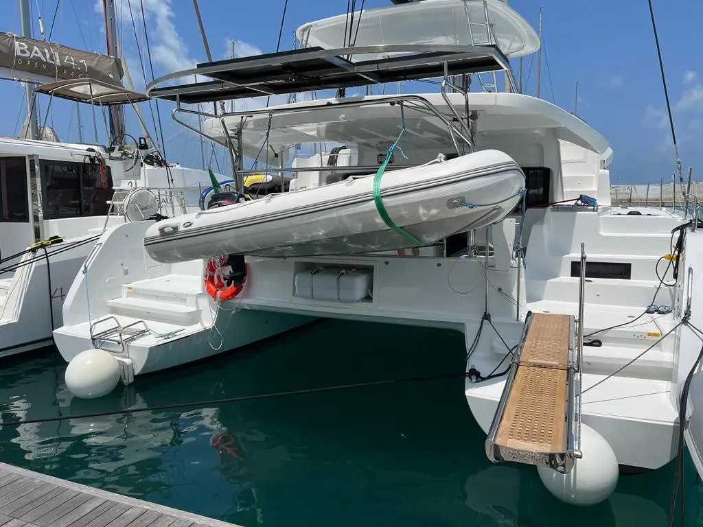 Arianna, a Lagoon 46 Fly catamaran at Capo d'Orlando, Italy