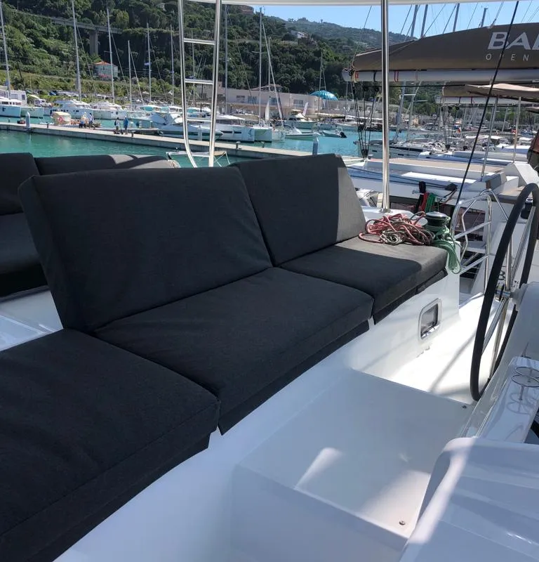 Arianna, a Lagoon 46 Fly catamaran at Capo d'Orlando, Italy