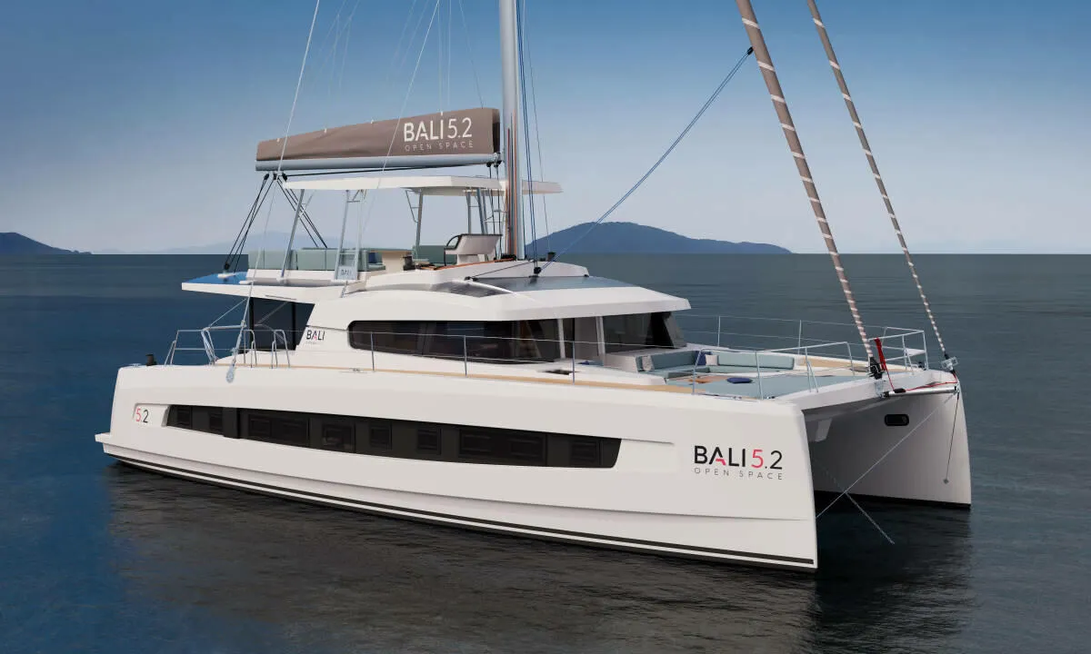 Exterior view of Boca Chica, a Bali 5.2 catamaran at Olbia, Italy
