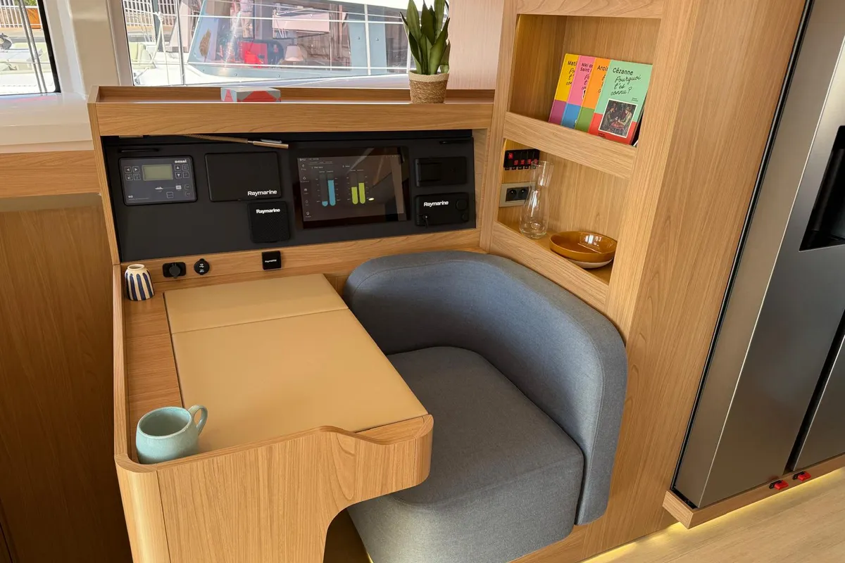 Galley of Boca Chica, a Bali 5.2 catamaran at Olbia, Italy