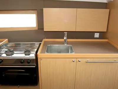 Galley of Olli, a Beneteau Oceanis 38 sailboat at Grad Pula, Croatia