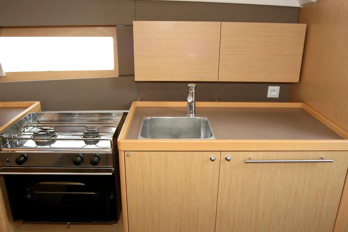 Galley of Olli, a Beneteau Oceanis 38 sailboat at Grad Pula, Croatia