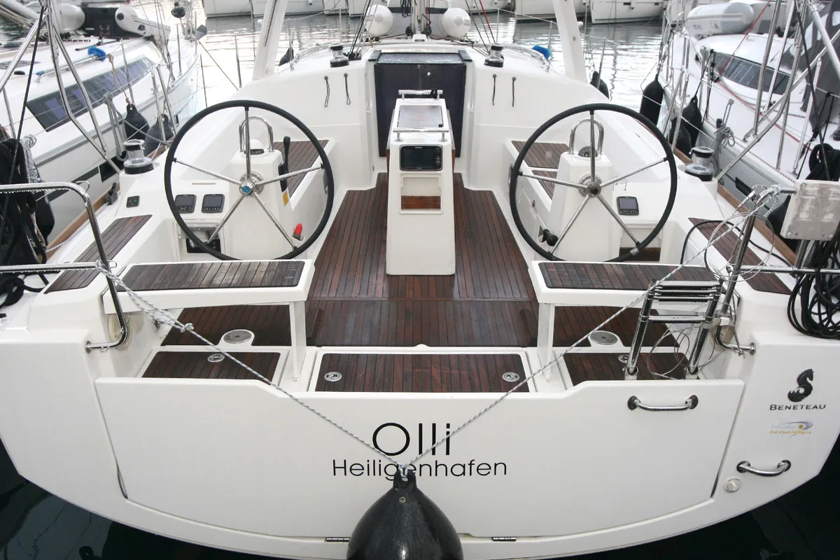 Cockpit of Olli, a Beneteau Oceanis 38 sailboat at Grad Pula, Croatia