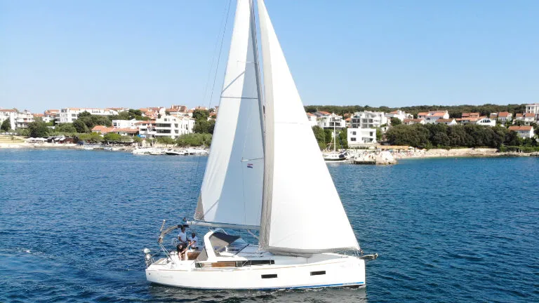 Exterior view of Olli, a Beneteau Oceanis 38 sailboat at Grad Pula, Croatia