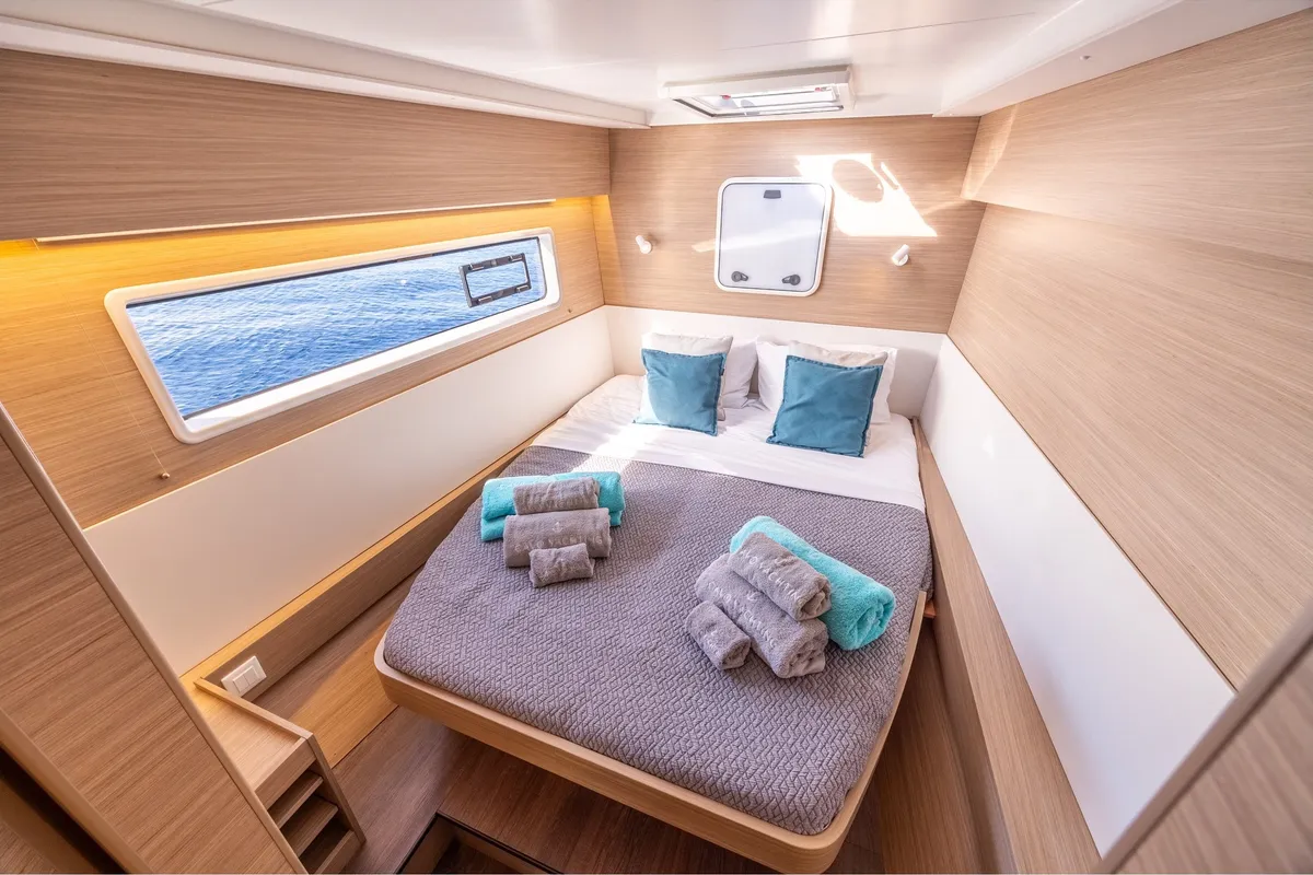 Cabin on ZOE, a Lagoon 43 catamaran at Municipal Unit of Lefkada, Greece