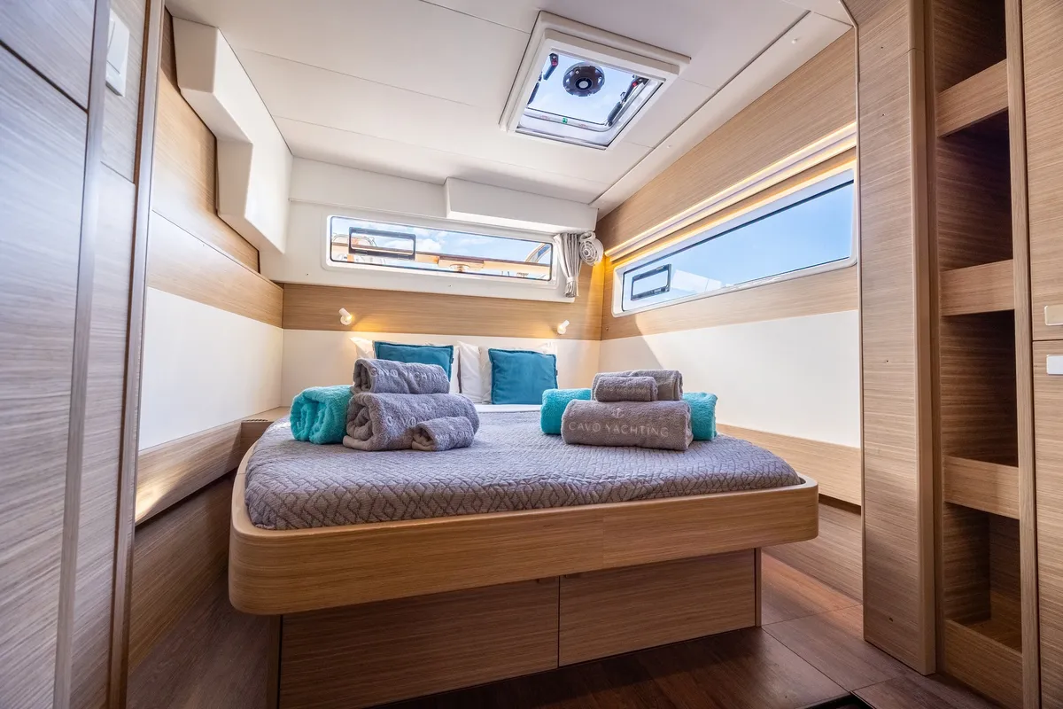 Cabin on ZOE, a Lagoon 43 catamaran at Municipal Unit of Lefkada, Greece