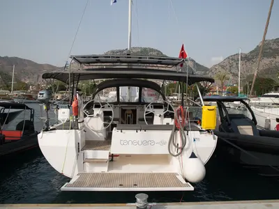 Cockpit of Tanguera, a Bavaria C45 sailboat at Marmaris, Turkey