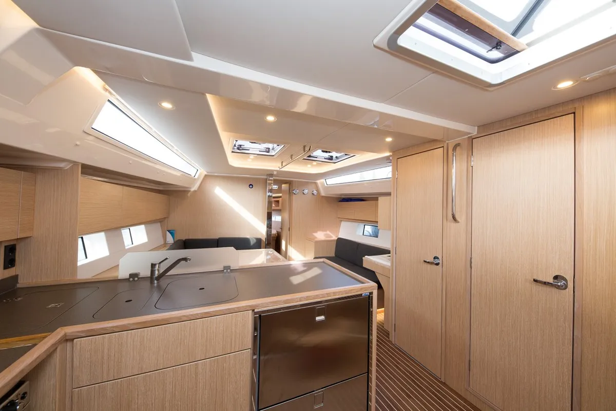 Galley of Tanguera, a Bavaria C45 sailboat at Marmaris, Turkey