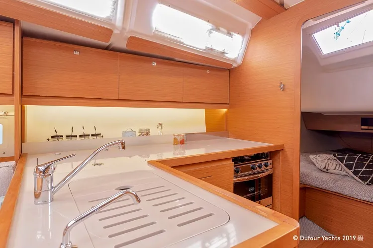 Galley of La Luz, a Dufour 390 sailboat at Fethiye, Turkey