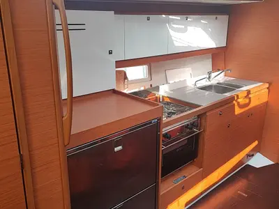 Galley of La Luz, a Dufour 390 sailboat at Fethiye, Turkey