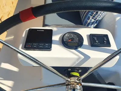 Cockpit of La Luz, a Dufour 390 sailboat at Fethiye, Turkey