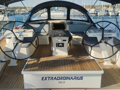 Cockpit of Extraordinarius, a D&D Kufner 54 Exclusive sailboat at Trogir, Croatia