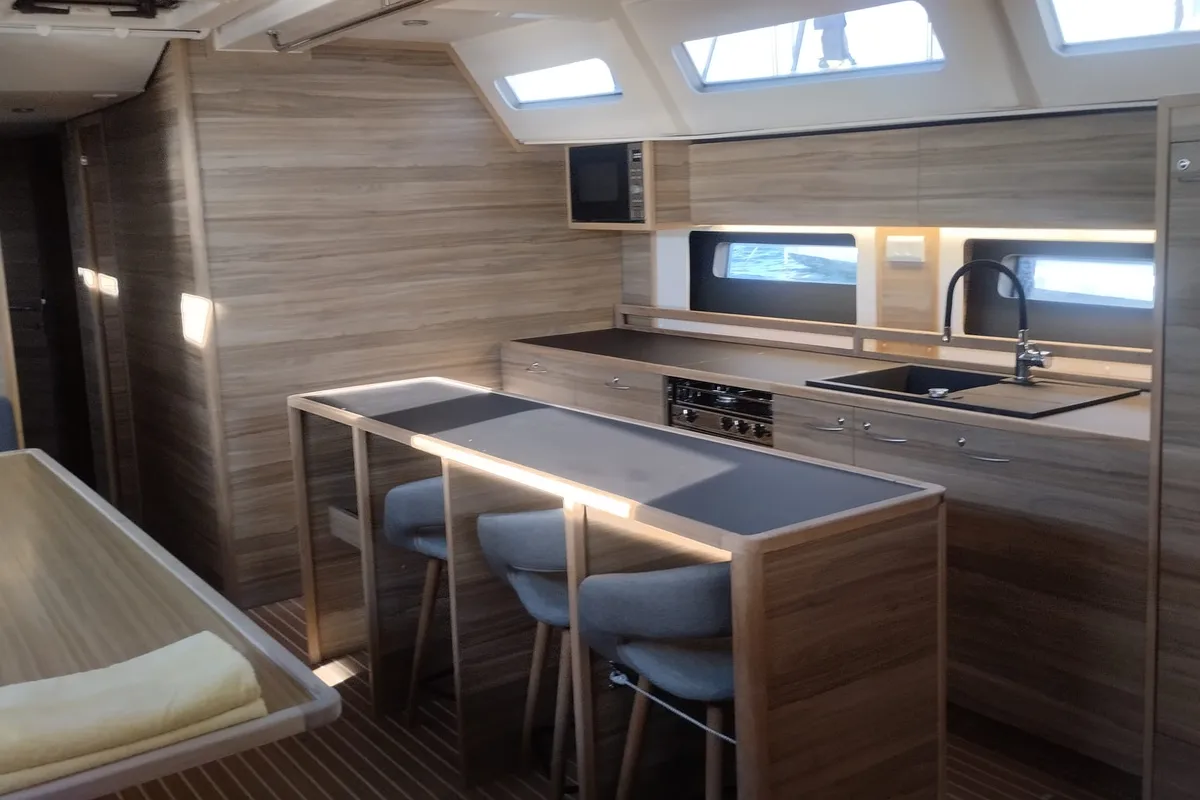 Galley of Extraordinarius, a D&D Kufner 54 Exclusive sailboat at Trogir, Croatia