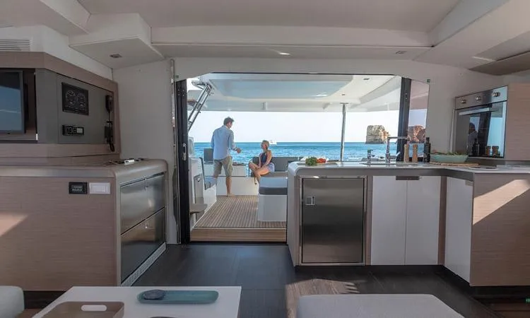 Galley of Diadem, a Fountaine Pajot Elba 45 catamaran at Grad Trogir, Croatia