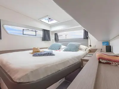 Cabin on Diadem, a Fountaine Pajot Elba 45 catamaran at Grad Trogir, Croatia