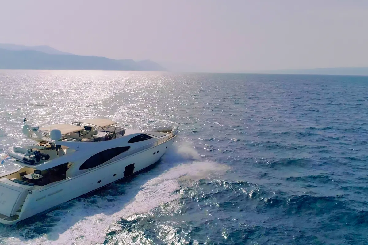 Exterior view of Orlando L, a Ferretti 780 motor yacht at Split, Croatia