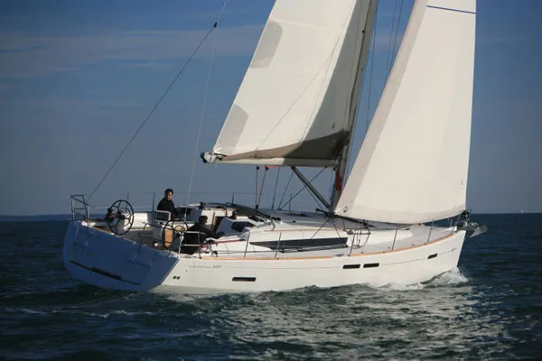 Exterior view of Spirus, a Jeanneau Sun Odyssey 439 sailboat at Athens, Greece