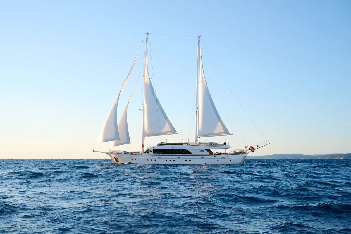 Exterior view of Love Story, a Gulet Motoryacht sailboat at Split, Croatia