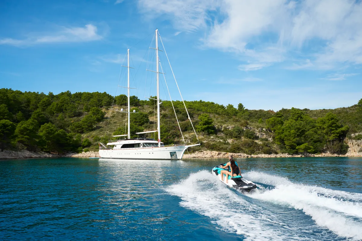 Exterior view of Love Story, a Gulet Motoryacht sailboat at Split, Croatia