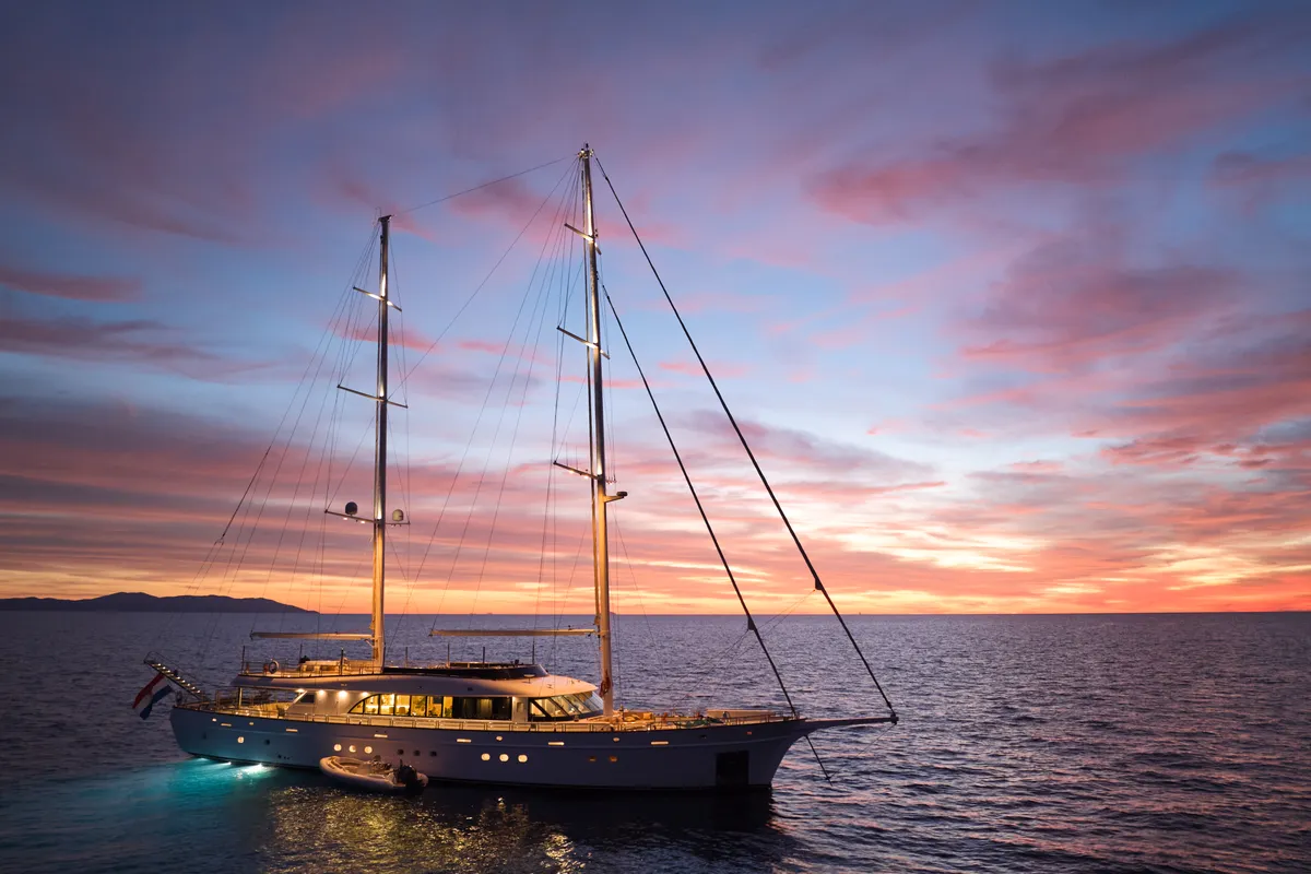 Exterior view of Love Story, a Gulet Motoryacht sailboat at Split, Croatia