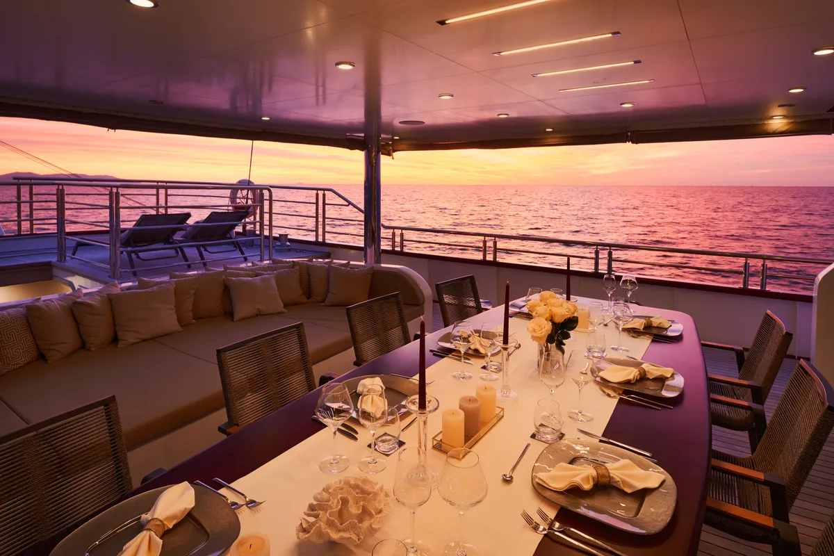Deck of Love Story, a Gulet Motoryacht sailboat at Split, Croatia