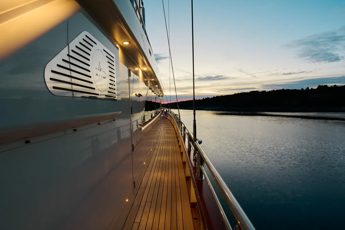 Deck of Love Story, a Gulet Motoryacht sailboat at Split, Croatia