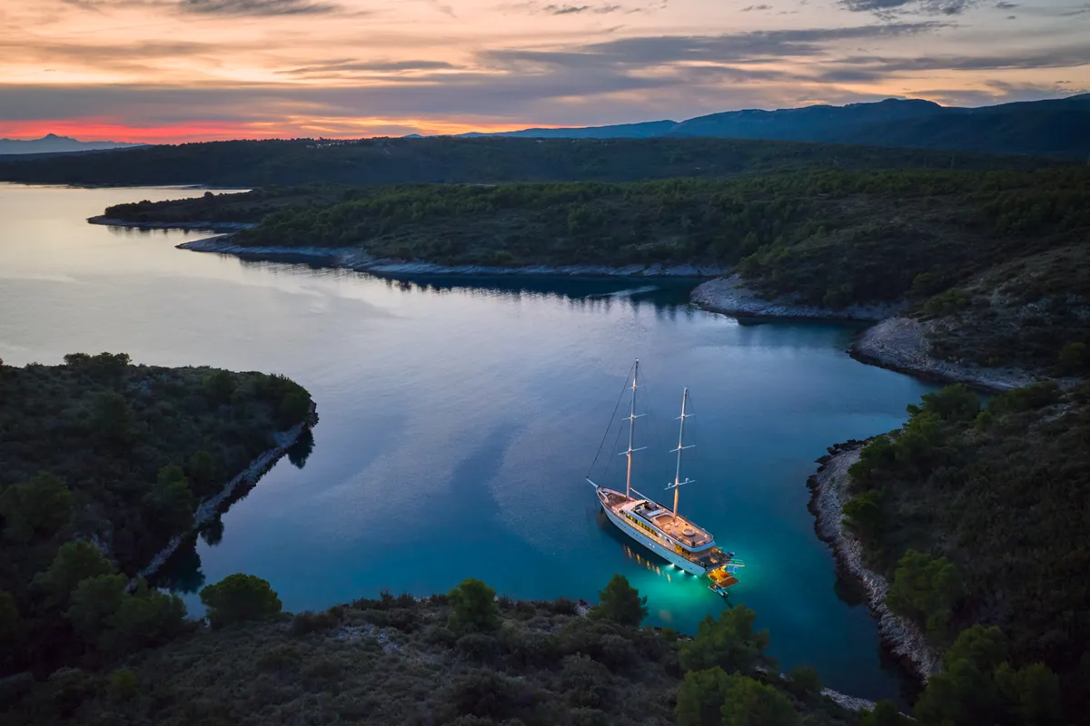 Exterior view of Love Story, a Gulet Motoryacht sailboat at Split, Croatia