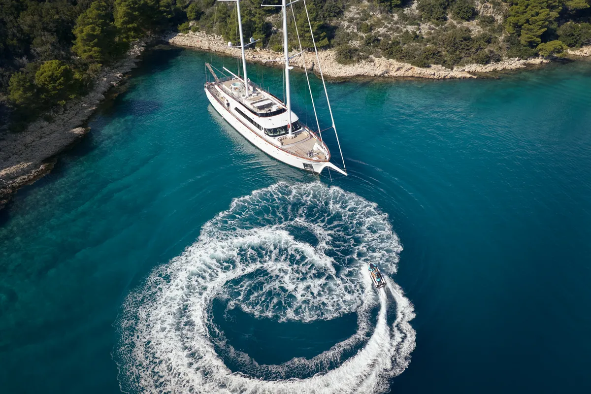 Exterior view of Love Story, a Gulet Motoryacht sailboat at Split, Croatia