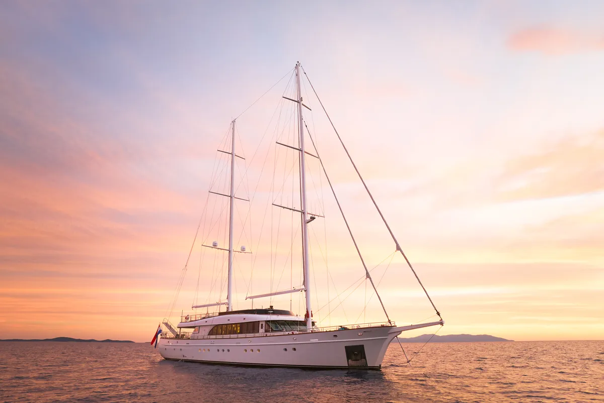 Exterior view of Love Story, a Gulet Motoryacht sailboat at Split, Croatia