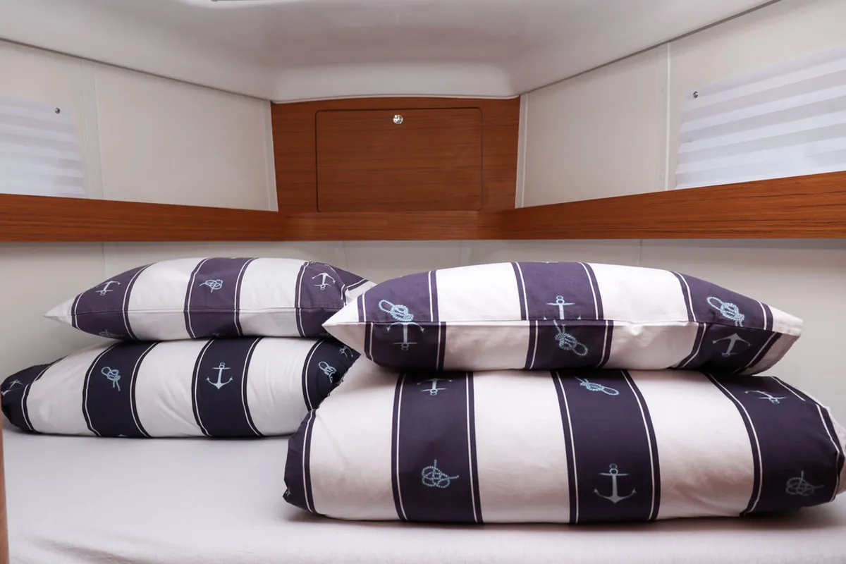 Cabin on Indiana, a Elan Impression 45 sailboat at Grad Biograd na Moru, Croatia