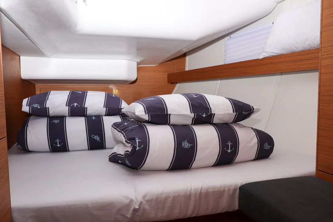 Cabin on Indiana, a Elan Impression 45 sailboat at Grad Biograd na Moru, Croatia