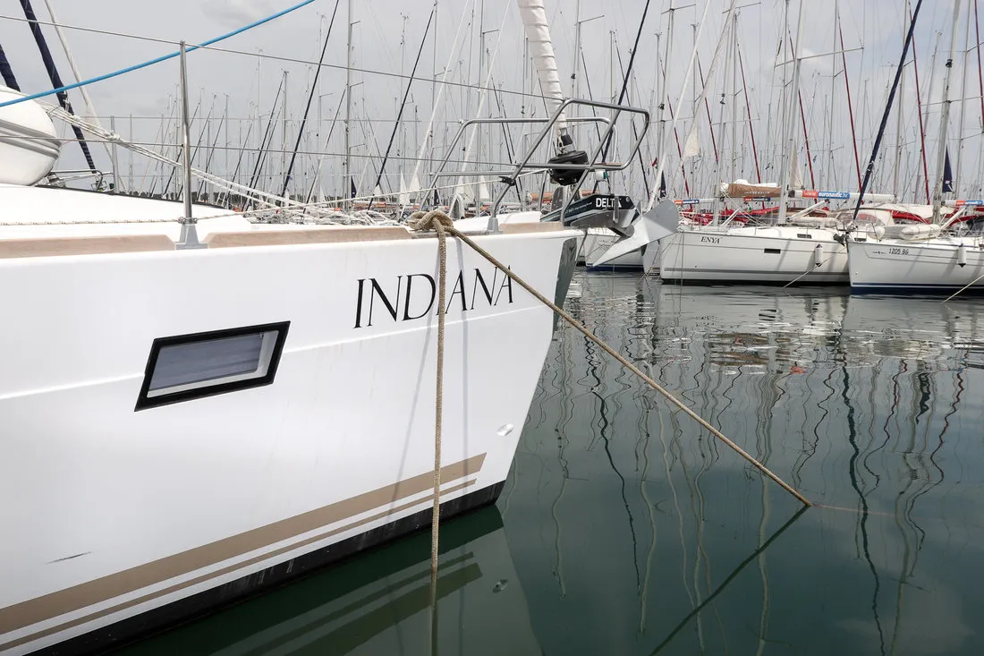 Indiana, a Elan Impression 45 sailboat at Grad Biograd na Moru, Croatia